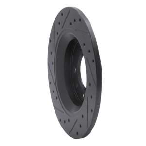 Ford Fusion Brake Rotor (1) - Rear Right - R1 Concepts - Drilled & Slotted - Black - `98-`15